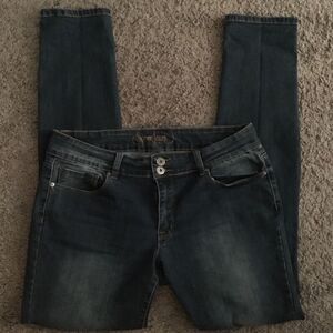 SPOONJEANS Dark Wash Distressed Skinny Leg Jeans